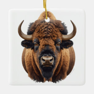 Adorno De Cerámica Bisonte / Búfalo