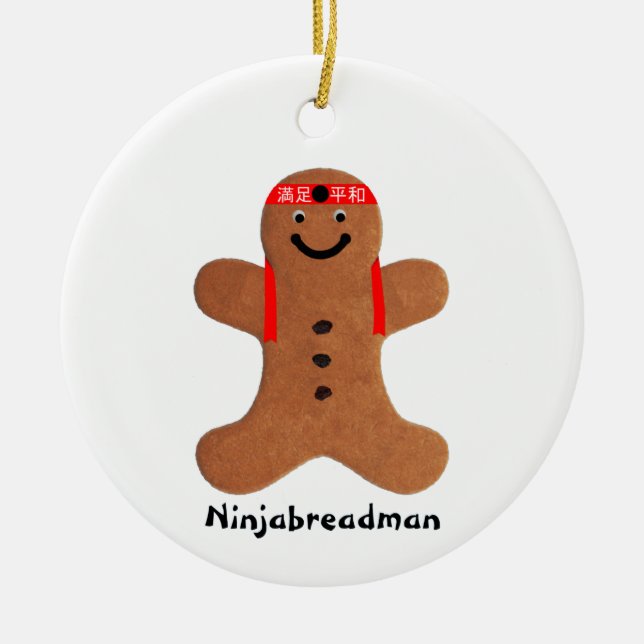 Adorno De Cerámica Bizcocho de Ninjabreadman (galleta) (Frente)