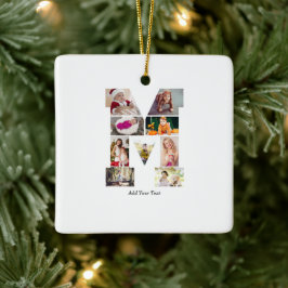 Adorno De Cerámica Black and White Letter M Photo Collage