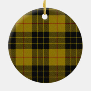 Adorno De Cerámica Black and Yellow Scottish Clan MacLeod Tartan