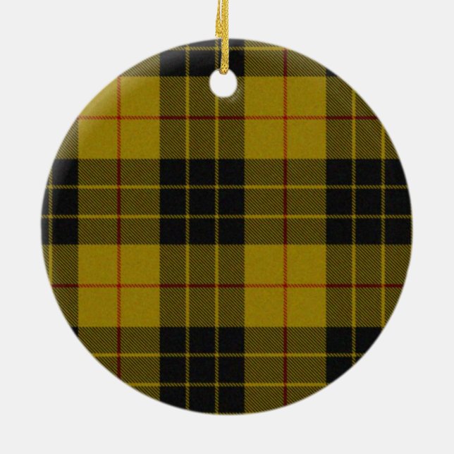 Adorno De Cerámica Black and Yellow Scottish Clan MacLeod Tartan (Atrás)