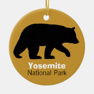 Adorno De Cerámica Black Bear Yosemite National Park Custom Holiday