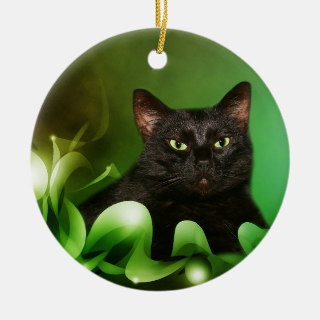Adorno De Cerámica Black cat Christmas (Frente)