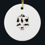 Adorno De Cerámica Black Cat with Bunny Eggs Happy Easter Day Matchin<br><div class="desc">Black Cat with Bunny Eggs Happy Easter Day Matching T-Shirt</div>