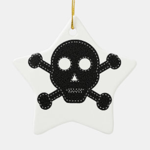 Adorno De Cerámica Black Felt Skull