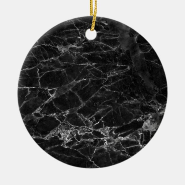 Adorno De Cerámica Black Marble Stone Look (Frente)