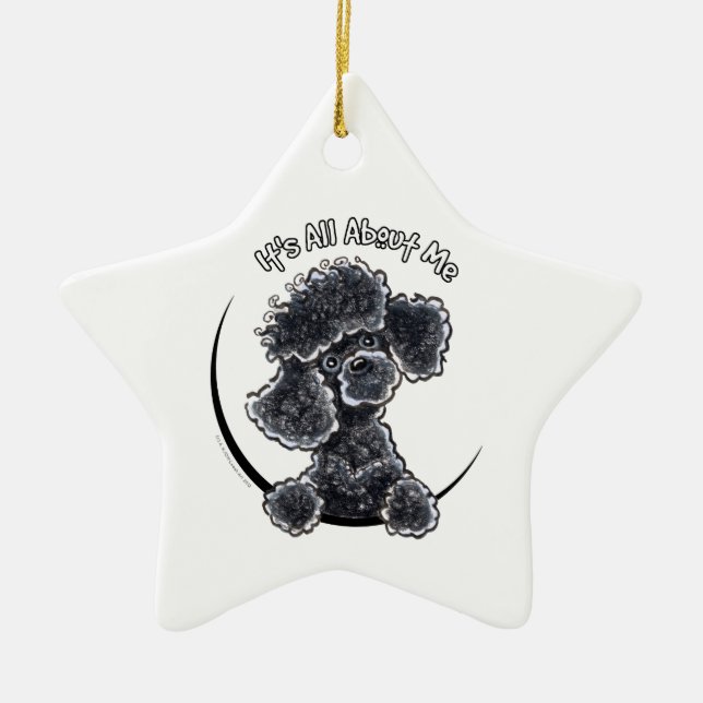 Adorno De Cerámica Black Toy Poodle IAAM (Frente)