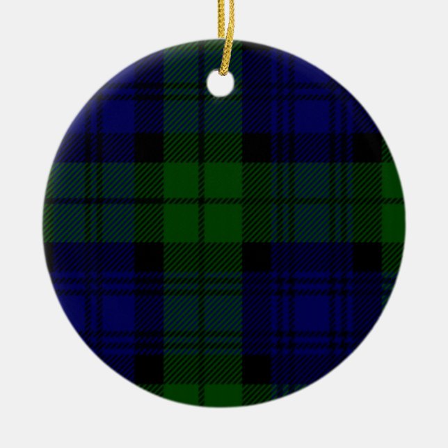 Adorno De Cerámica Black Watch Tartan Blue Green Plage (Frente)
