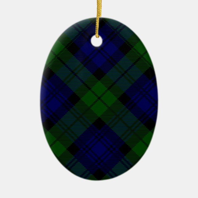 Adorno De Cerámica Black Watch Tartan Blue Green Plage (Frente)