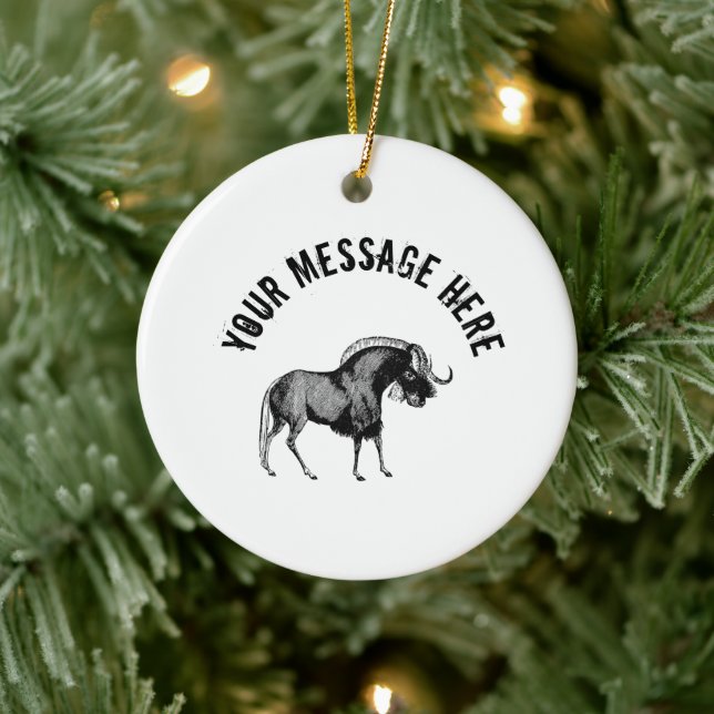 Adorno De Cerámica Black Wildebeest Simple Ilustracion Classic (Árbol)