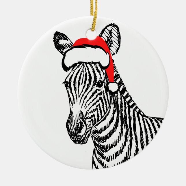 Adorno De Cerámica Black Zebra Santa Decoration (Frente)