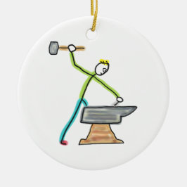 Adorno De Cerámica Blacksmithing Stickman