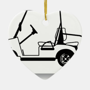 Adorno De Cerámica Blanco del carro de golf