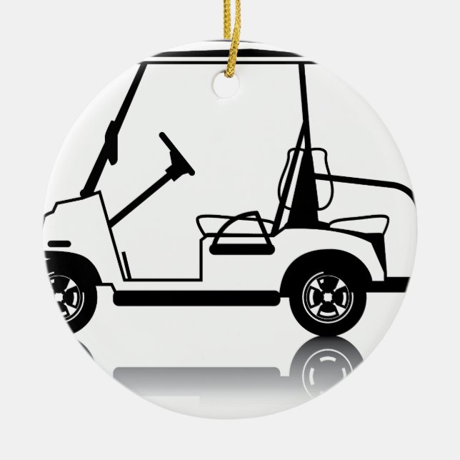Adorno De Cerámica Blanco del carro de golf (Frente)