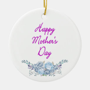 Adorno De Cerámica blanco del día de la madre feliz