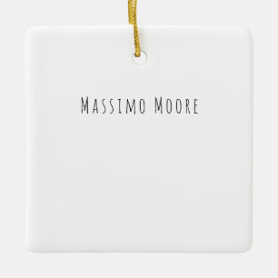 Adorno De Cerámica Blanco Negro Sencillo Elegante Casual Propio Nombr