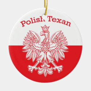 Adorno De Cerámica Blanco polaco Eagle del Texan