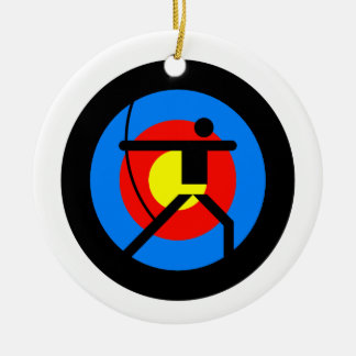 Adorno De Cerámica Blanco y Archer del tiro al arco