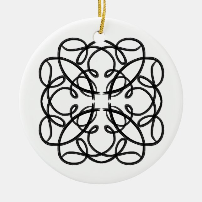 Adorno De Cerámica Blanco y negro #1 (Frente)