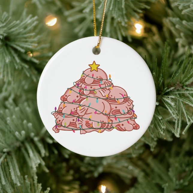 Adorno De Cerámica Blobfish Árbol navideño divertido animal Navidad (Árbol)