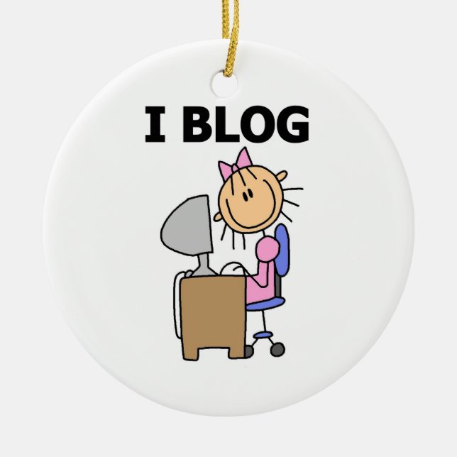 Adorno De Cerámica Blogger Chica (Frente)