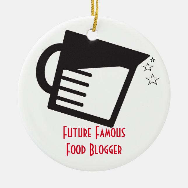 Adorno De Cerámica Blogger famoso de la comida del futuro (Frente)