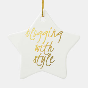 Adorno De Cerámica Blogueo con estilo - Guión dorado