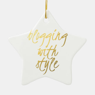 Adorno De Cerámica Blogueo con estilo - Guión dorado