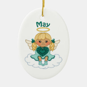 Adorno De Cerámica Blonde del ángel de mayo Birthstone