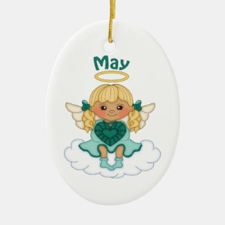Adorno De Cerámica Blonde del ángel de mayo Birthstone