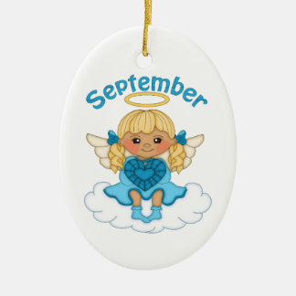 Adorno De Cerámica Blonde del ángel de septiembre Birthstone