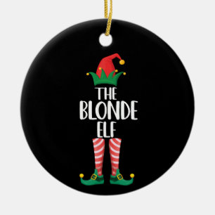 Adorno De Cerámica Blonde Elf Navidades familiares coincidentes Elf F