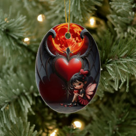 Adorno De Cerámica Blood Moon Valentine Fairy