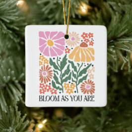 Adorno De Cerámica Bloom As You Are Boho Floral Citate Navidades
