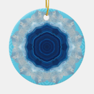 Adorno De Cerámica Blue Agate Crystal Design!