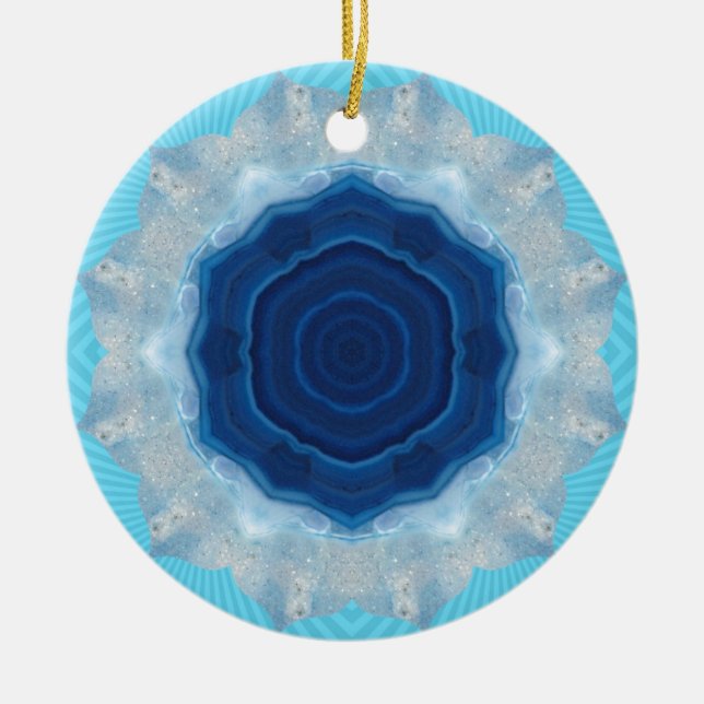 Adorno De Cerámica Blue Agate Crystal Design! (Frente)