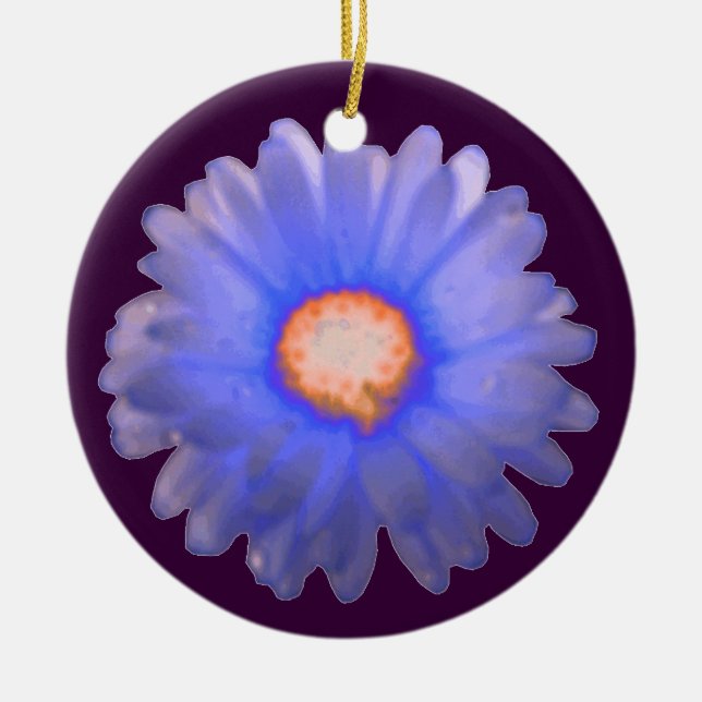 Adorno De Cerámica Blue and Red Marigold Custom Birthday Pendant (Frente)