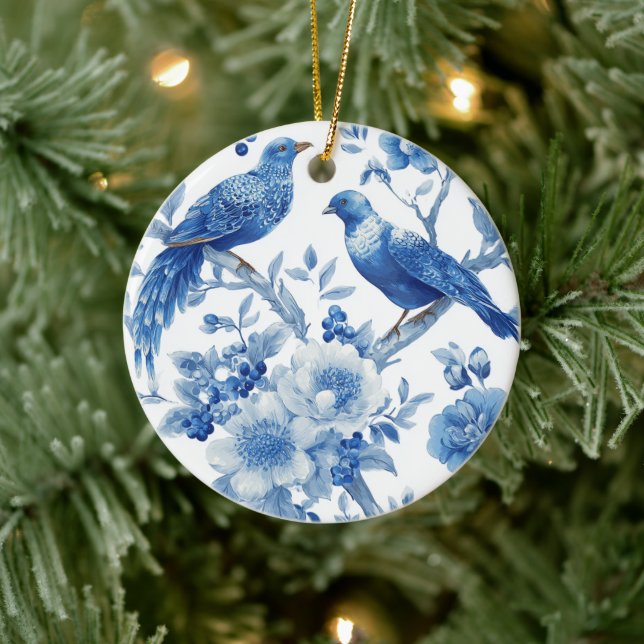 Adorno De Cerámica Blue Chinoiserie Christmas Ornament  (Árbol)