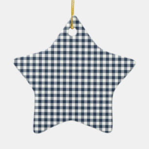 Adorno De Cerámica Blue Gingham