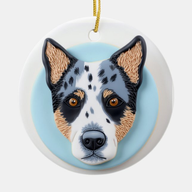 Adorno De Cerámica Blue Heeler Dog 3D Inspirado (Frente)