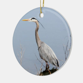 Adorno De Cerámica Blue Heron Ceramic Christmas Ornament