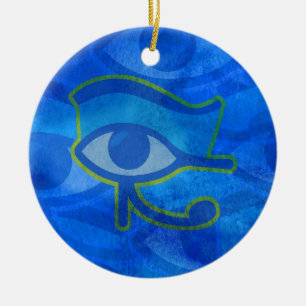 Adorno De Cerámica Blue Horus Eye