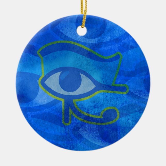 Adorno De Cerámica Blue Horus Eye (Frente)