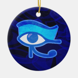 Adorno De Cerámica Blue Horus Eye