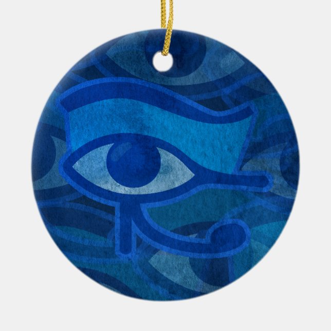 Adorno De Cerámica Blue Horus Eye (Frente)