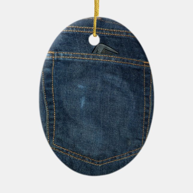 Adorno De Cerámica Blue Jeans Denim Pocket (Frente)