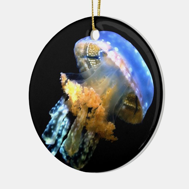 Adorno De Cerámica Blue Jellyfish (Izquierda)