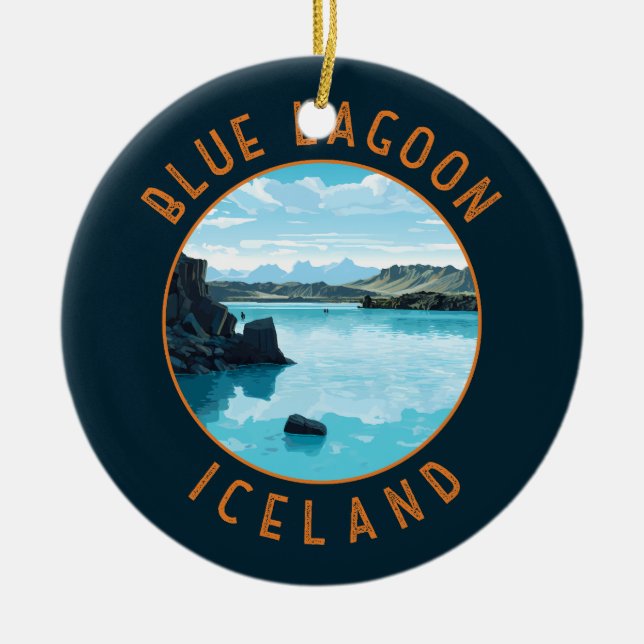 Adorno De Cerámica Blue Lagoon Islandia Círculo perturbado (Frente)