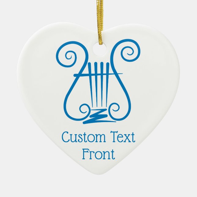 Adorno De Cerámica Blue Lyre (Frente)