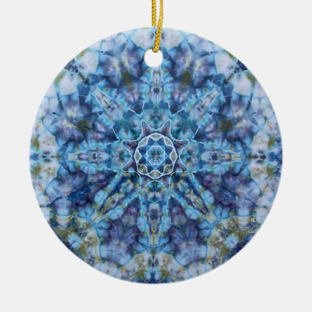 Adorno De Cerámica Blue Moon Mandala (Frente)